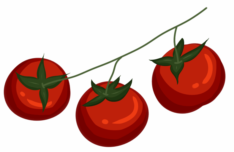 Minatomater logo three tomatos